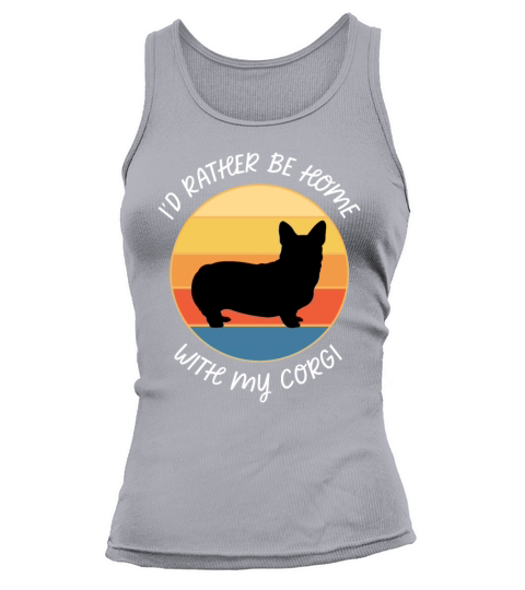Id Rather Be Home With My Corgi Retro Sunset Tank top Woman