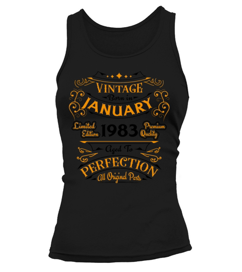 Vintage born in January 1983 Birthday gift Tank top Woman