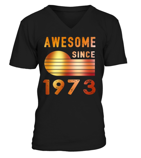 1973 Birthday Retro Vintage Gift V-Neck T-shirt