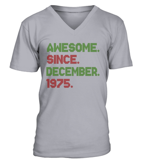 Awesome Since December Christmas Ave 1975 V-Neck T-shirt