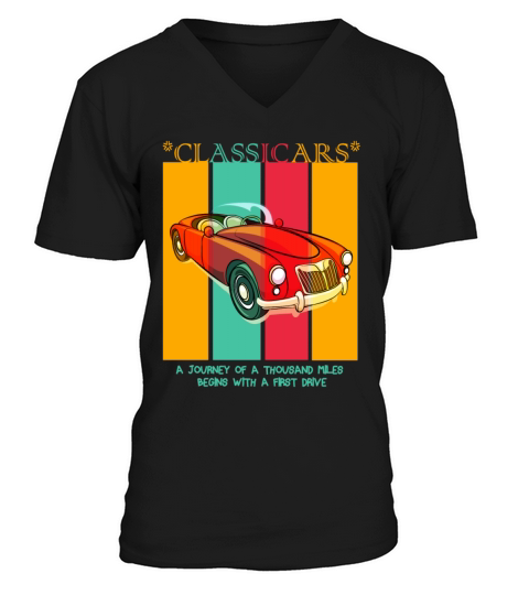Classic Vintage Cars V-Neck T-shirt