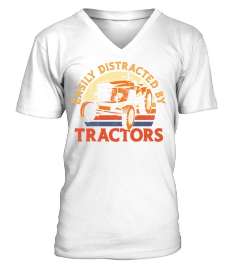 Farming Farmer Vintage Tractor V-Neck T-shirt