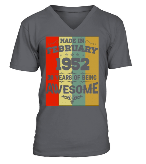 February 1952 Vintage Birthday Present V-Neck T-shirt