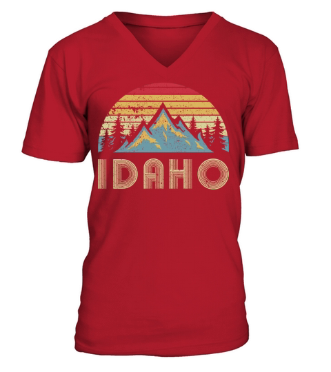 Idaho Retro Vintage Mountains Cam G Hiking V-Neck T-shirt