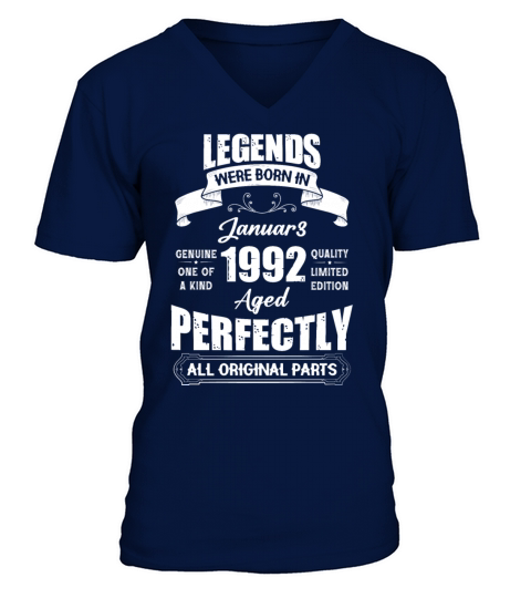 Legends Were Born In January 1992 Birthday V-Neck T-shirt