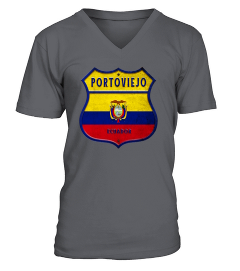 Portoviejo Ecuador coat of arms flag design V-Neck T-shirt