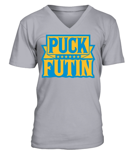 puck futin logo design V-Neck T-shirt