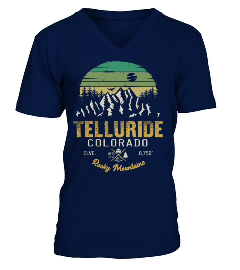 Telluride Colorado vintage retro V-Neck T-shirt