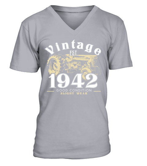 Vintage 1942 Tractor Truck Farm Farmer V-Neck T-shirt