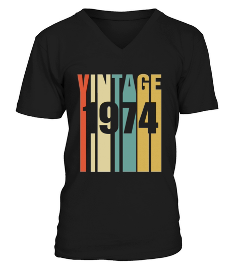 Vintage 1974 Retro V-Neck T-shirt
