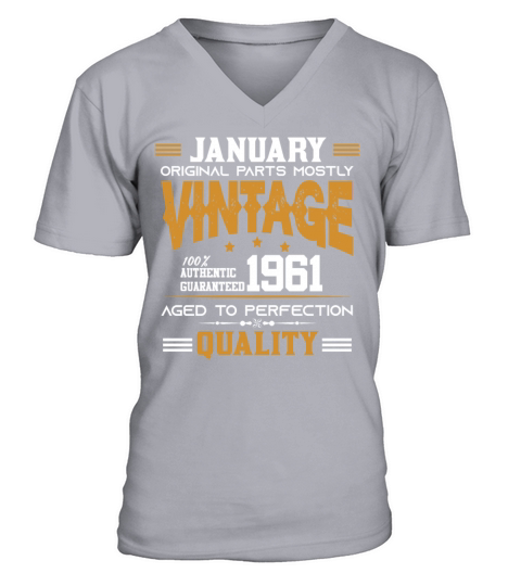 Vintage Aged To Perfection January 1961 V-Neck T-shirt