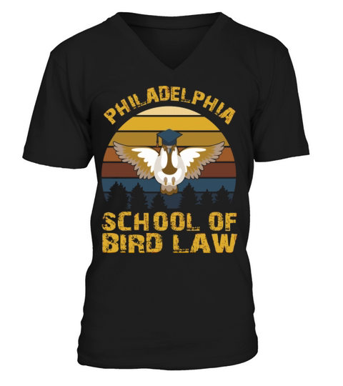 Vintage Philadelphia School Of Bird Law For Nature V-Neck T-shirt