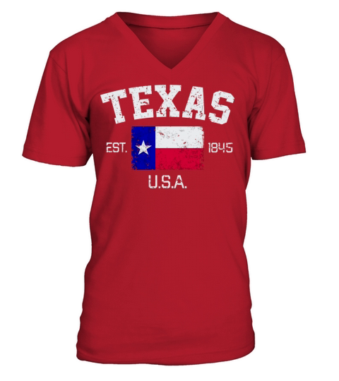 Vintage Texas Austin Est 1845 Souvenir V-Neck T-shirt