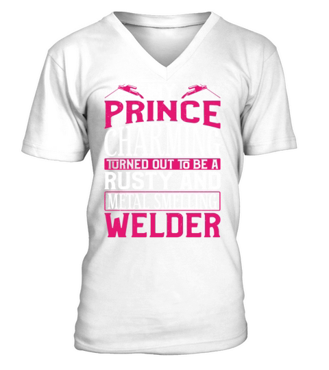 Welder Welding Girlfriend Vintage V-Neck T-shirt
