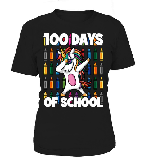 100 Days of School Crayon Dabbing Unicorn Magic Women's T-Shirt