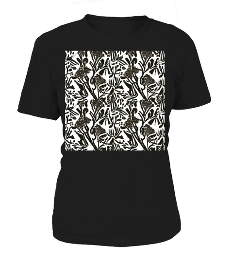 Black and white floral pattern Women's T-Shirt