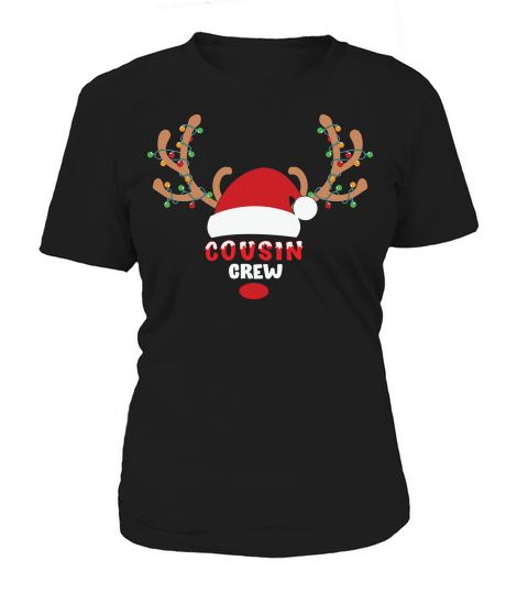 Merry Christmas Cousin Crew Reindeer Matching Women's T-Shirt