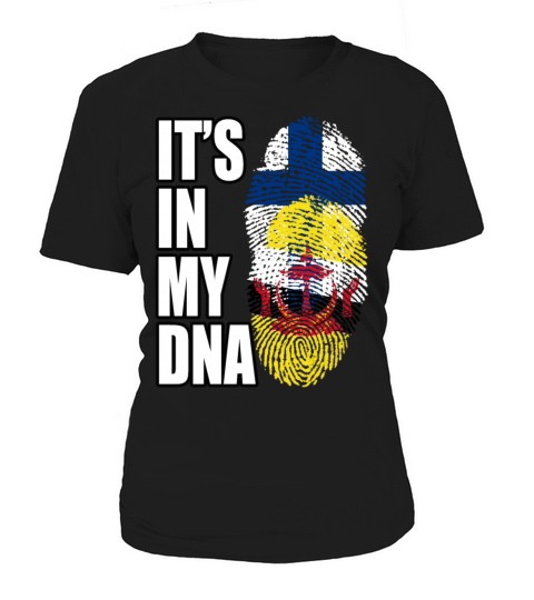 Finland And Bruneian Mix Heritage DNA Flag Women's T-Shirt