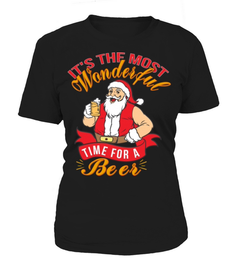 Most Wonderful Time For A Beer Retro Christmas Women's T-Shirt