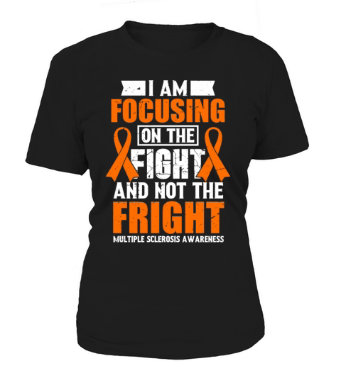 Multiple Sclerosis Awareness Orange Ribbon Focus Women's T-Shirt