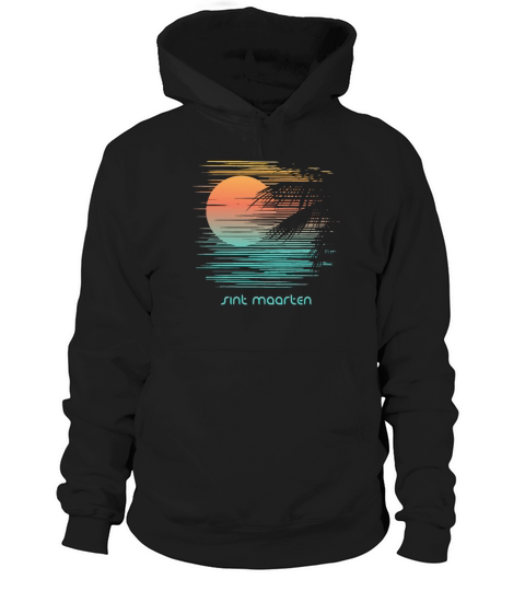 Artistic Sint Maarten Palm Tree Vacation Souvenir Hoodie Unisex
