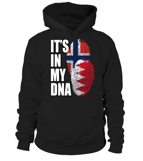 Bahraini And Norwegian Mix Heritage DNA Flag Hoodie Unisex