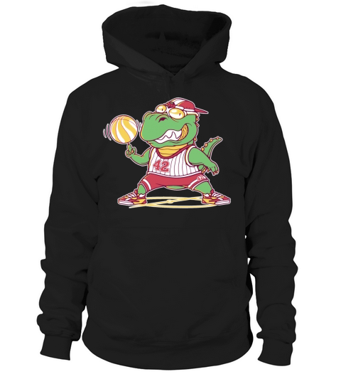 Basketball Dino T-Rex Player Sport Comic Cartoon Hoodie Unisex