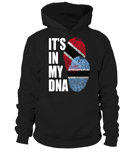Botswana And Trinidad Tobago Mix Heritage DNA Flag Hoodie Unisex