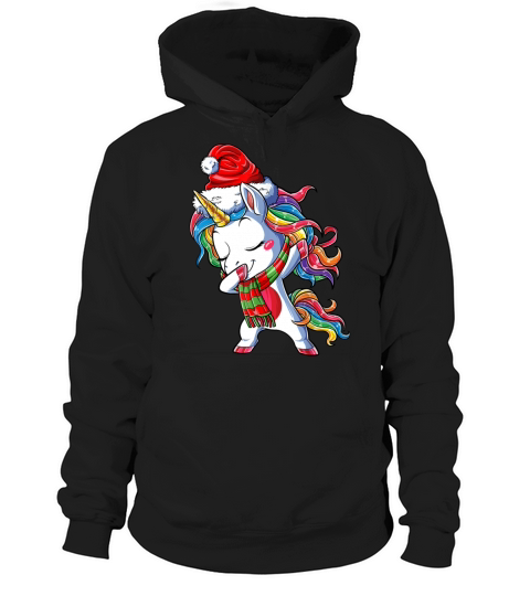 Dabbing Unicorn Santa Christmas Kids Girls Women X Hoodie Unisex