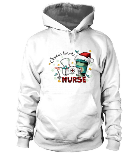 Santas Favorite Nurse Christmas Hoodie Unisex
