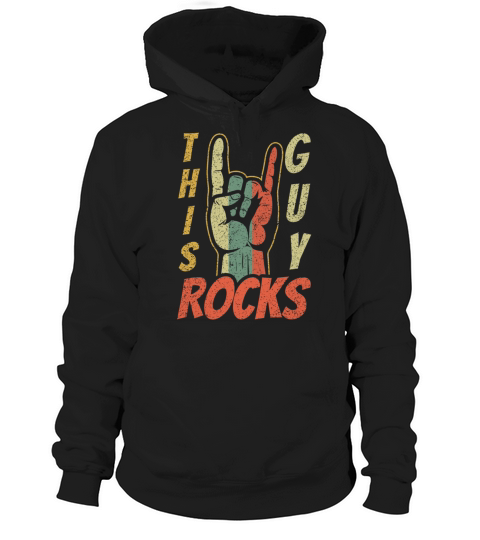 Vintage Retro Rock Sign Rock Hand Metal Guy Rocker Hoodie Unisex