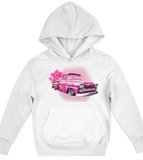 148 Vintage pink car design classic retro gift art Kids Hoodie