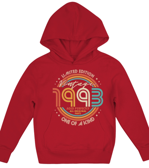 30th birthday vintage 1993 aged perfectly Kids Hoodie