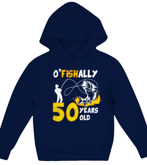 50th Birthday Fishing 1973 Vintage Fisherman Angle Kids Hoodie