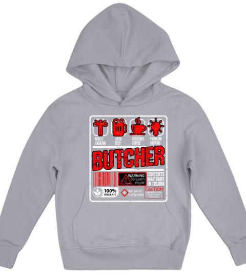 Butcher Meat Cutter Chef Knife Butchery Kids Hoodie