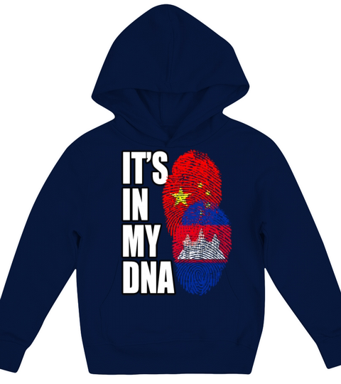 Cambodian And Chinese Mix Heritage DNA Flag Kids Hoodie
