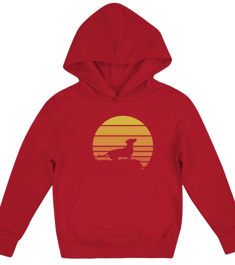 Dachshund Sunset Retro Vintage Kids Hoodie