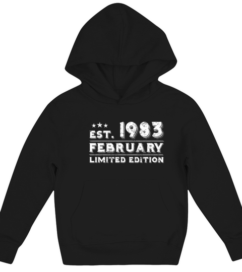 Est February 1983 - Birthday Present - Vintage Kids Hoodie