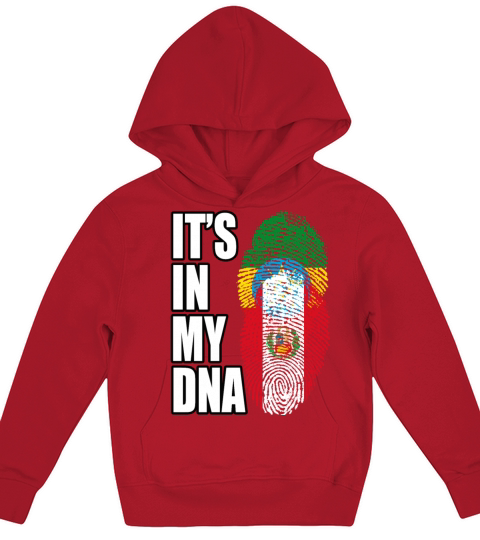 Ethiopian And Peruvian Mix Heritage DNA Flag Kids Hoodie