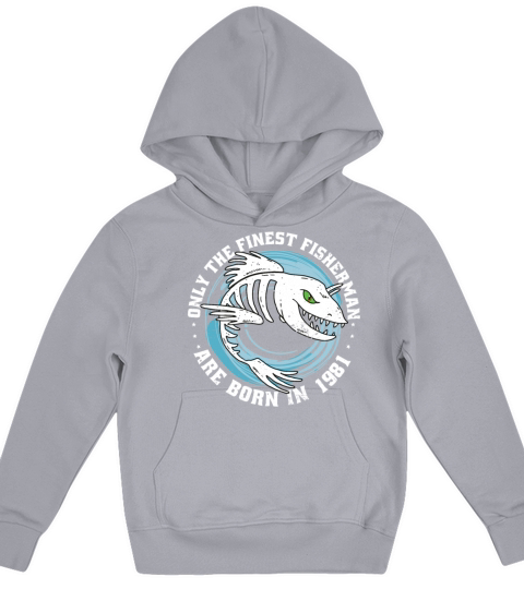 Fishermen Vintage born 1981 Birthday funny sayings Kids Hoodie