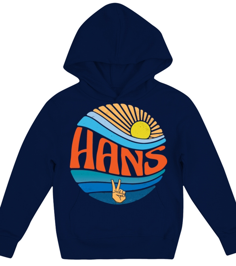 Hans Shirt Vintage Sunset Hans Groovy Tie Dye Kids Hoodie