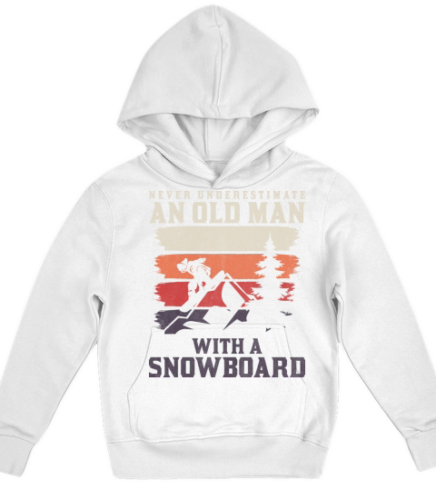 never underestimate an old man with a snowboard Kids Hoodie
