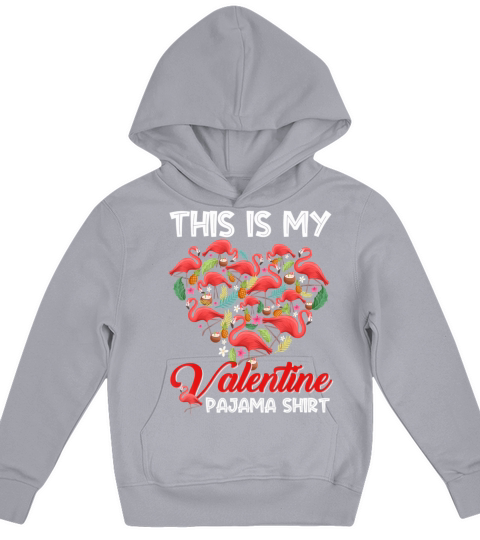 This Is My Valentines Day Pajama Flamingo Animal Kids Hoodie