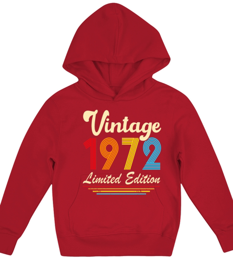 Vintage 1972 50th Birthday Fiftieth Gift Kids Hoodie