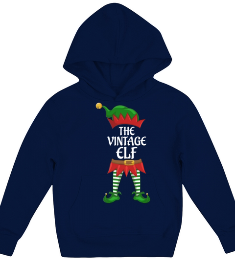 Vintage Elf Family Matching Group Christmas Party Kids Hoodie
