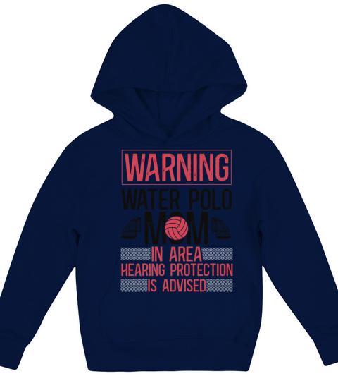 Water Polo Mom Vintage Warning Kids Hoodie