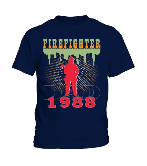 1988 vintage fireman birthday firefighter Kids T-Shirt