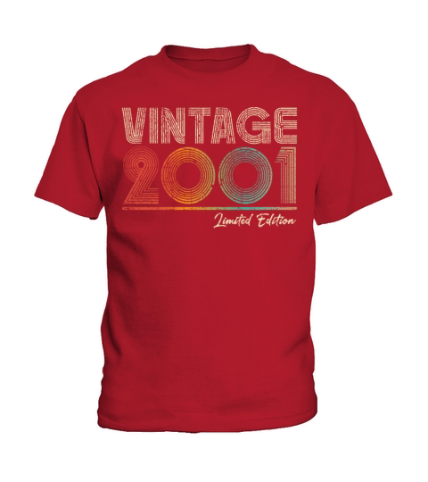 22 Years Old Vintage 2001 22nd Birthday Gifts Kids T-Shirt