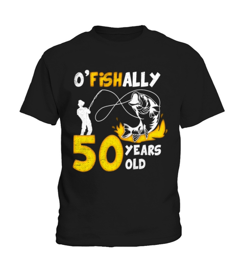 50th Birthday Fishing 1973 Vintage Fisherman Angle Kids T-Shirt