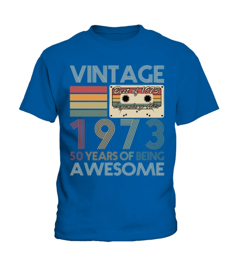 50th birthday vintage 1973 50 years being awesome Kids T-Shirt